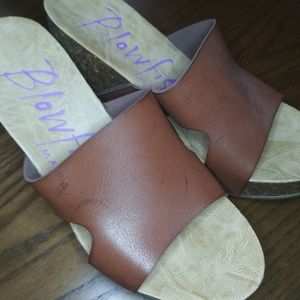 Brown leather Wedge sandals